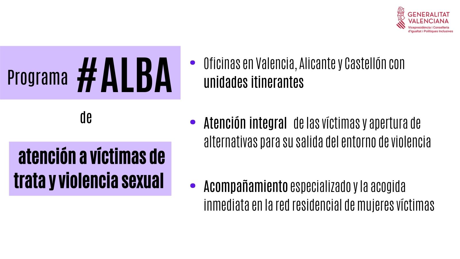 Igualdad pone en marcha el programa ‘Alba' de atención a mujeres víctimas de explotación sexual